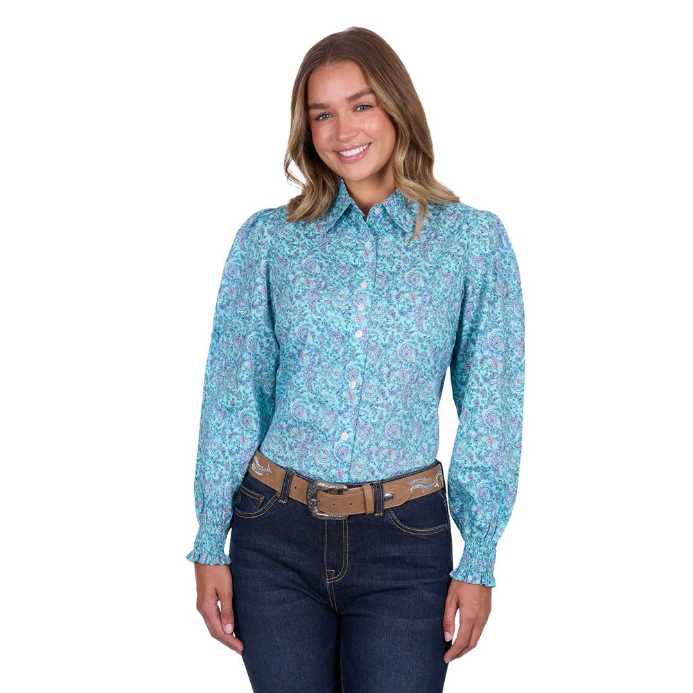 Pure Western Womens Shirt | Riley | Turquoise
