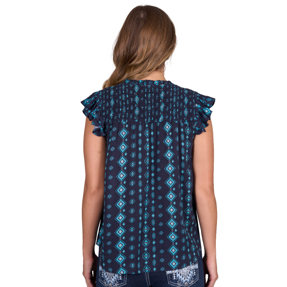 Pure Western Womens Blouse | Estella | Navy