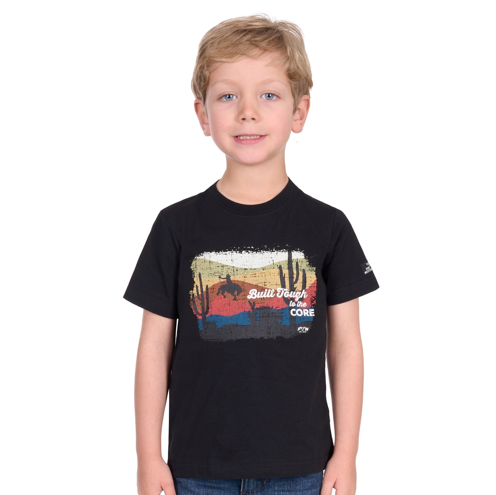 Pure Western Boys T-Shirt | Terry | Black