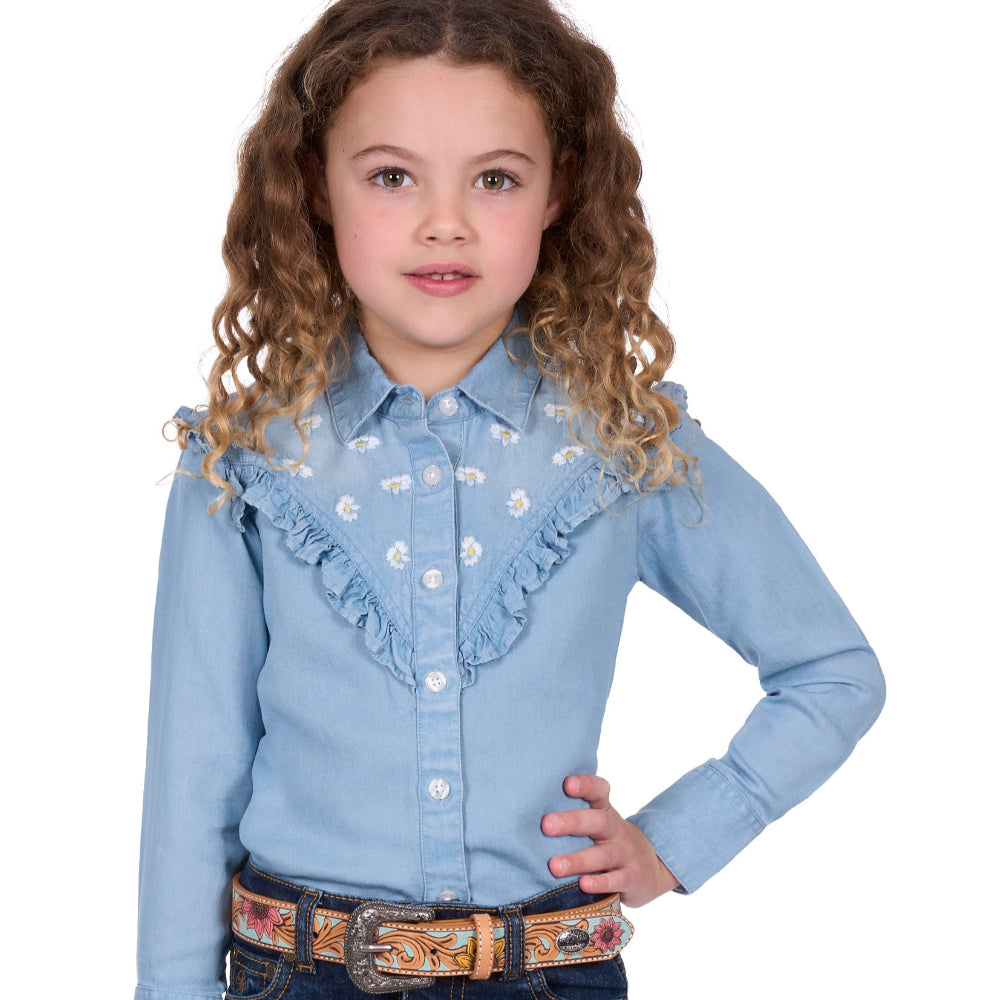 Pure Western Girls Shirt | Pheobe | Blue