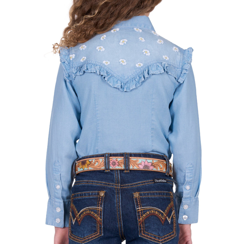 Pure Western Girls Shirt | Pheobe | Blue