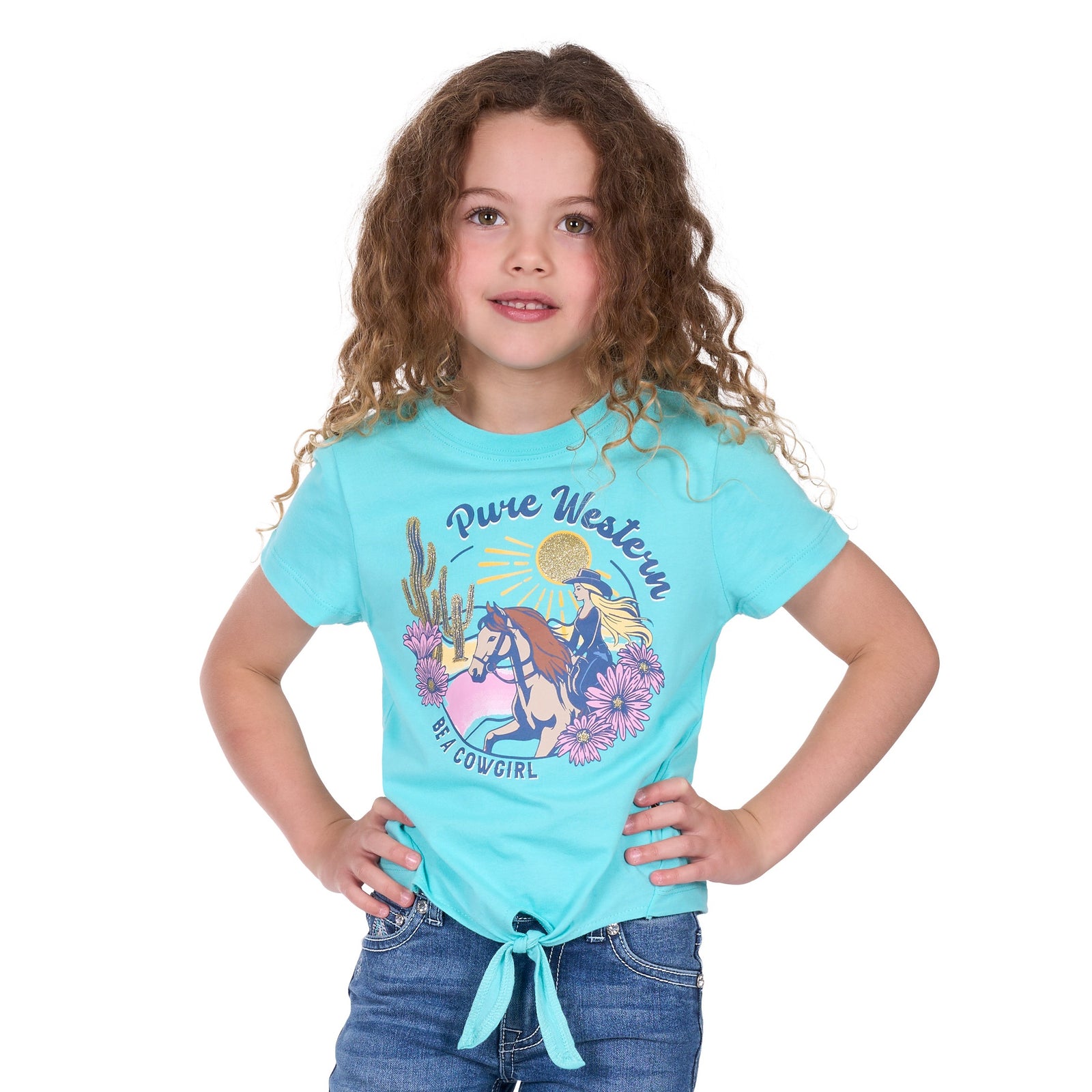 Pure Western Girls T-Shirt | Clover | Turquoise