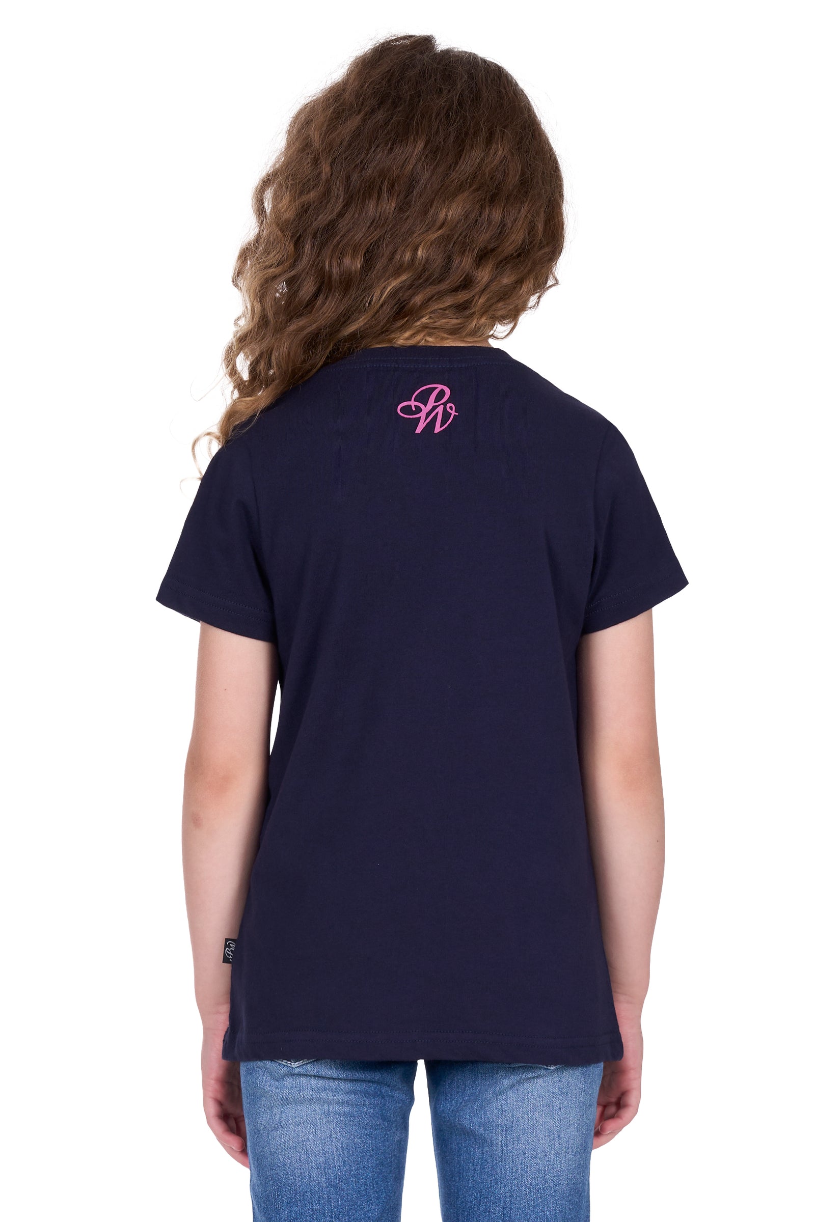 Pure Western Girls T-Shirt | Ashlyn | Navy