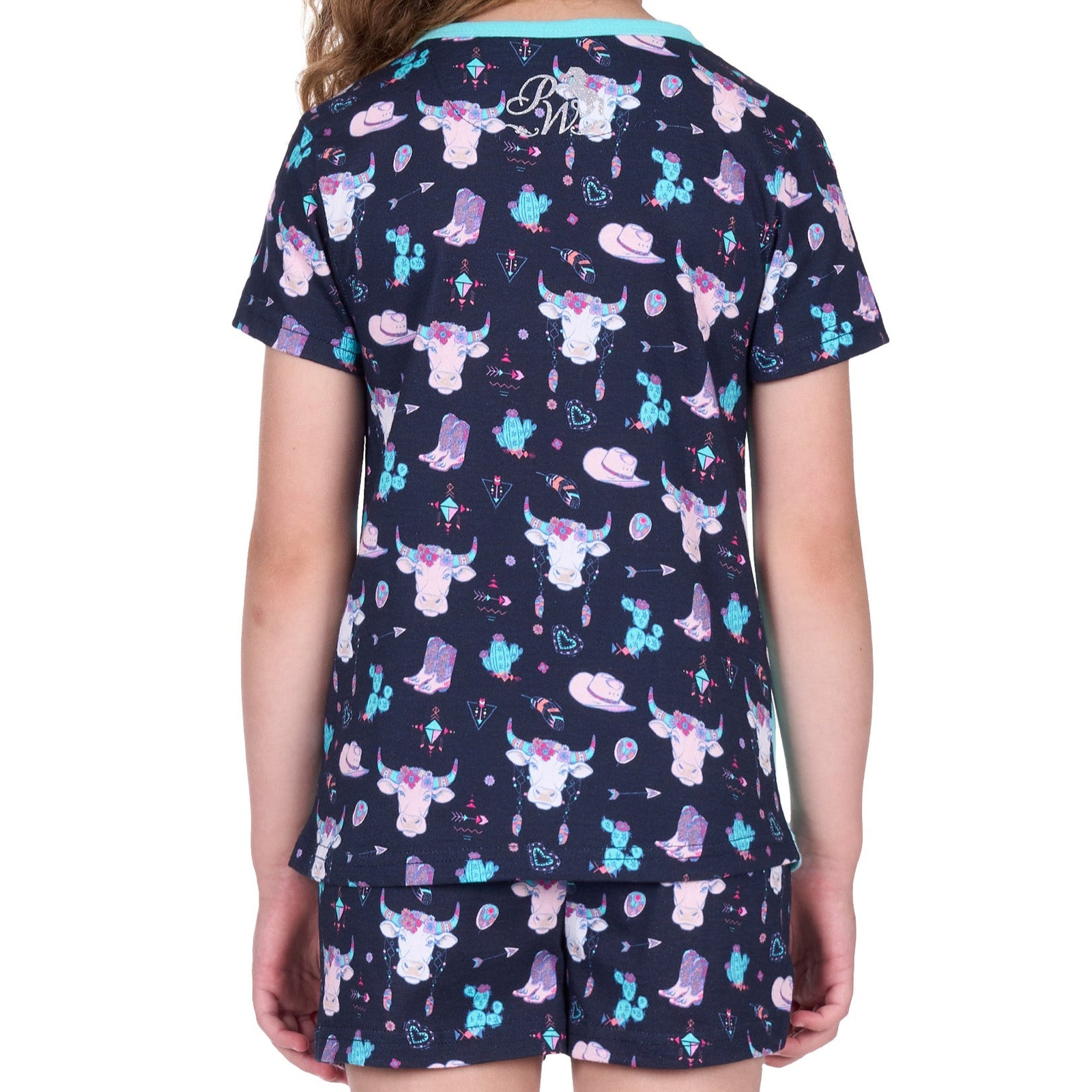Pure Western Girls Pyjamas | Cowgirl | Navy / Aqua