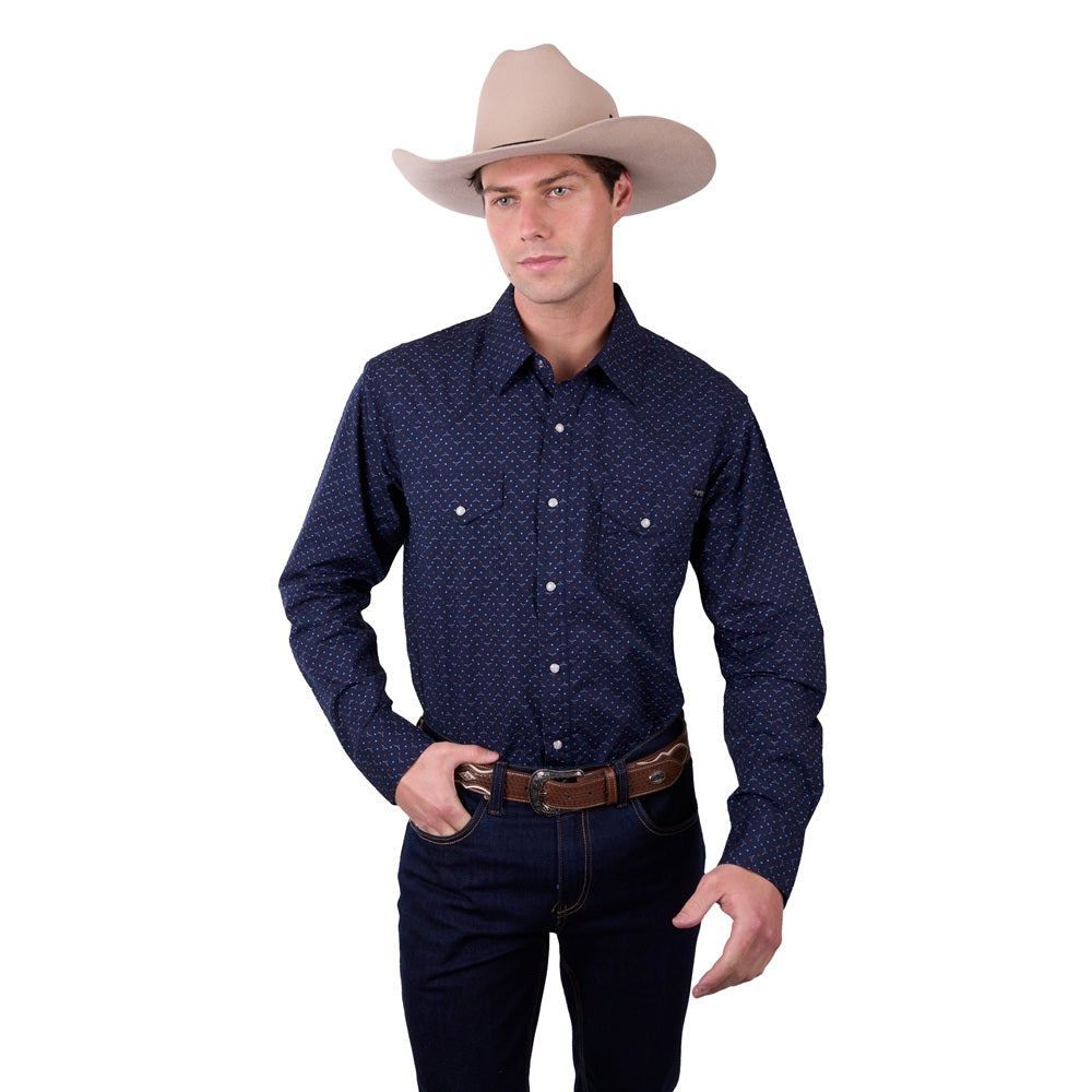Pure Western Mens Shirt | Ross | Navy