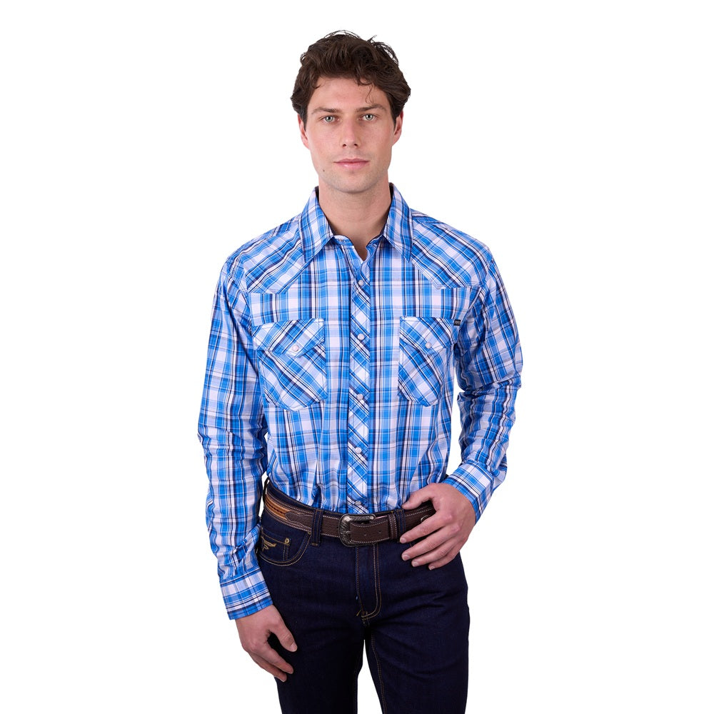 Pure Western Mens Shirt | Wade | Blue