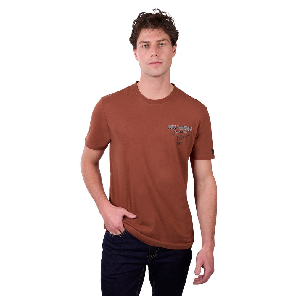 Pure Western Mens T-Shirt | Mack | Rust