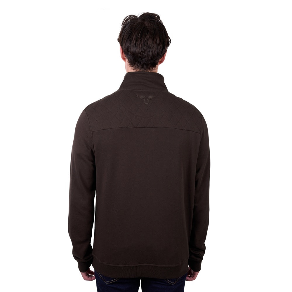Pure Western Mens 1/4 Zip Pullover | Troy | Chocolate