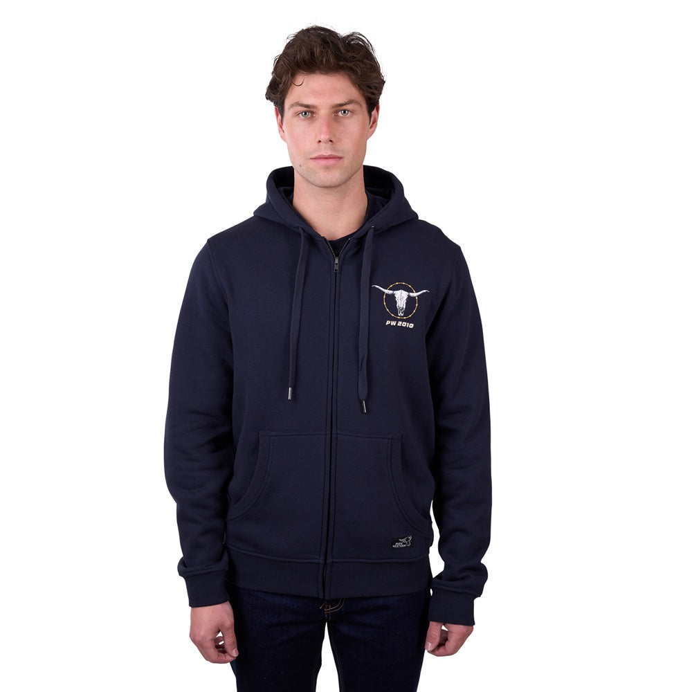 Pure Western Mens Zip Up Hoodie | Carl | Navy