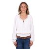 Pure Western Womens Blouse | Nelly | Long Sleeve | Ivory