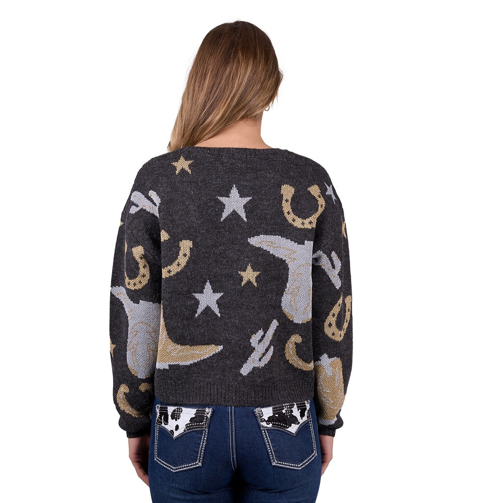 Pure Western Womens Jumper | Marcy | Charcoal Marle