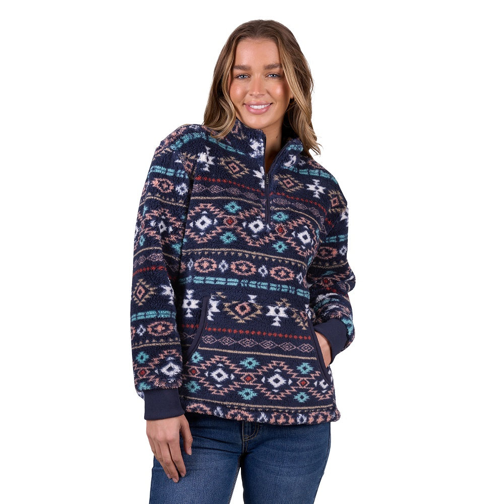 Pure Western Womens Pullover | Luna | 1/4 Zip Multi-coloured