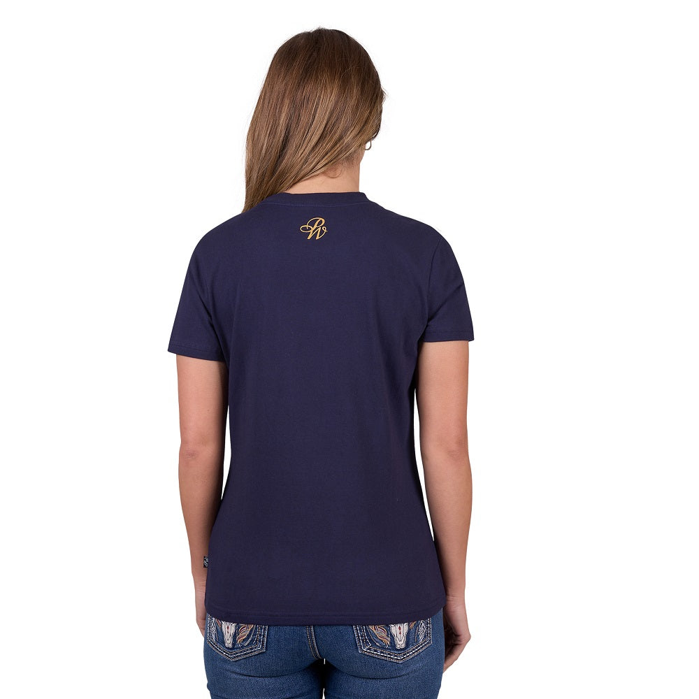 Pure Western Womens T-Shirt | Renee | Navy