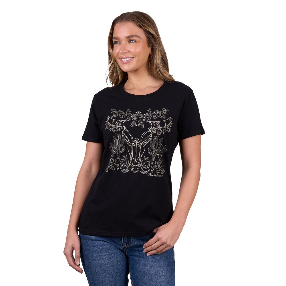 Pure Western Womens T-Shirt | Jocelyn | Black