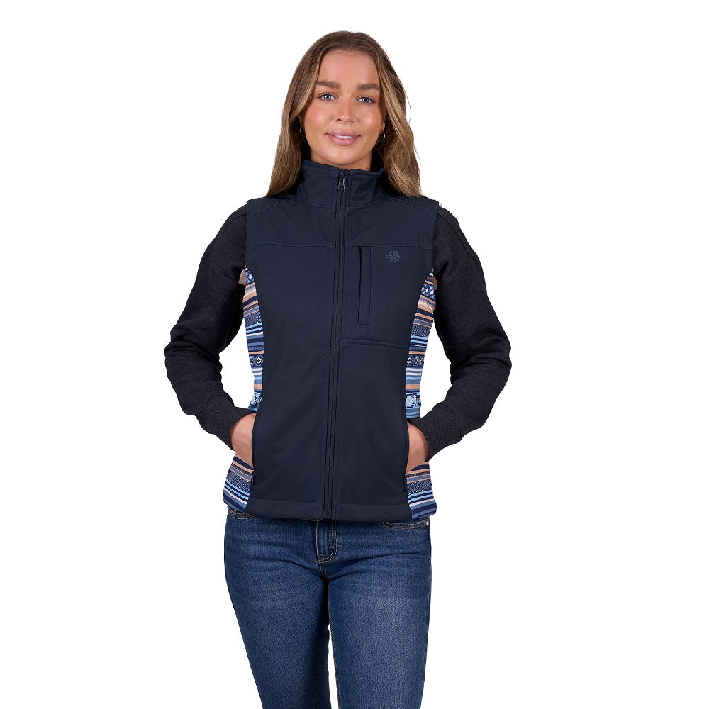 Pure Western Womens Soft Shell Vest | Misha | Navy