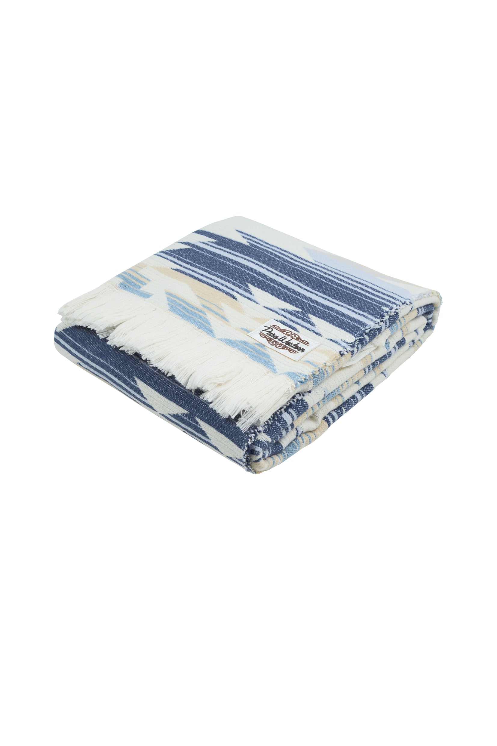 Pure Western Throw Rug | Jessa | Natural / Blue