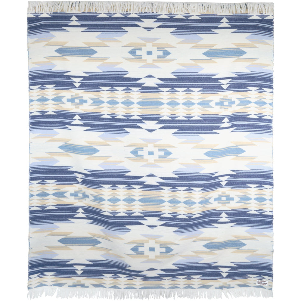 Pure Western Throw Rug | Jessa | Natural / Blue