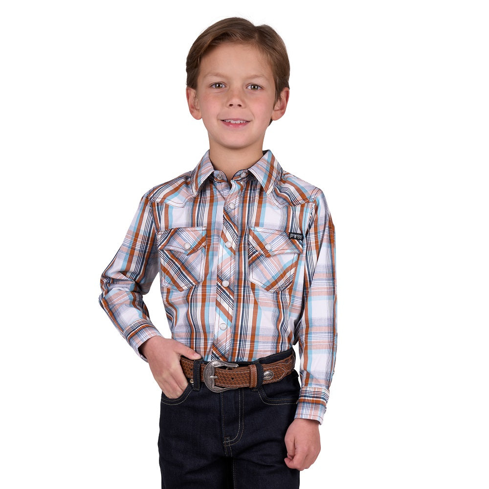 Pure Western Boys Long Sleeve Shirt | Axel | Tan