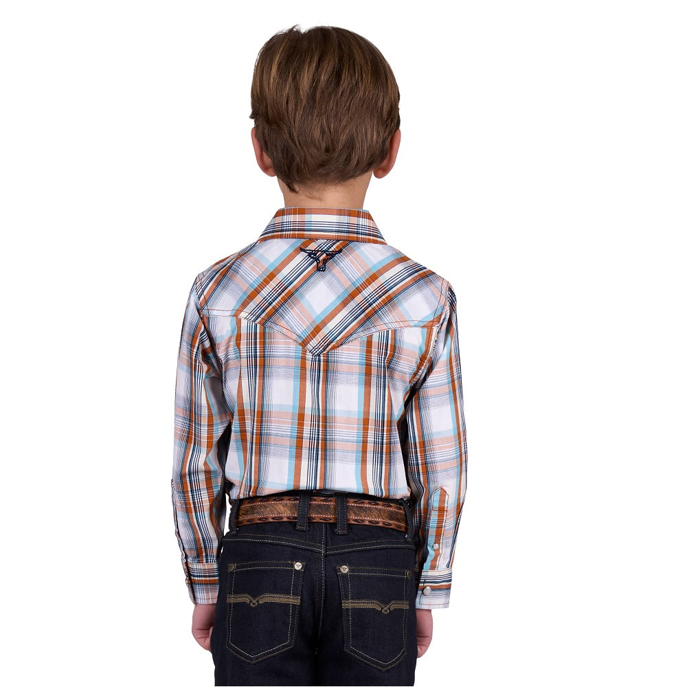 Pure Western Boys Long Sleeve Shirt | Axel | Tan
