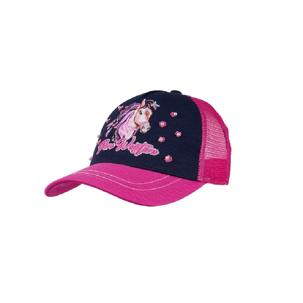 Pure Western Kids Trucker Cap | Kit | Navy / Pink