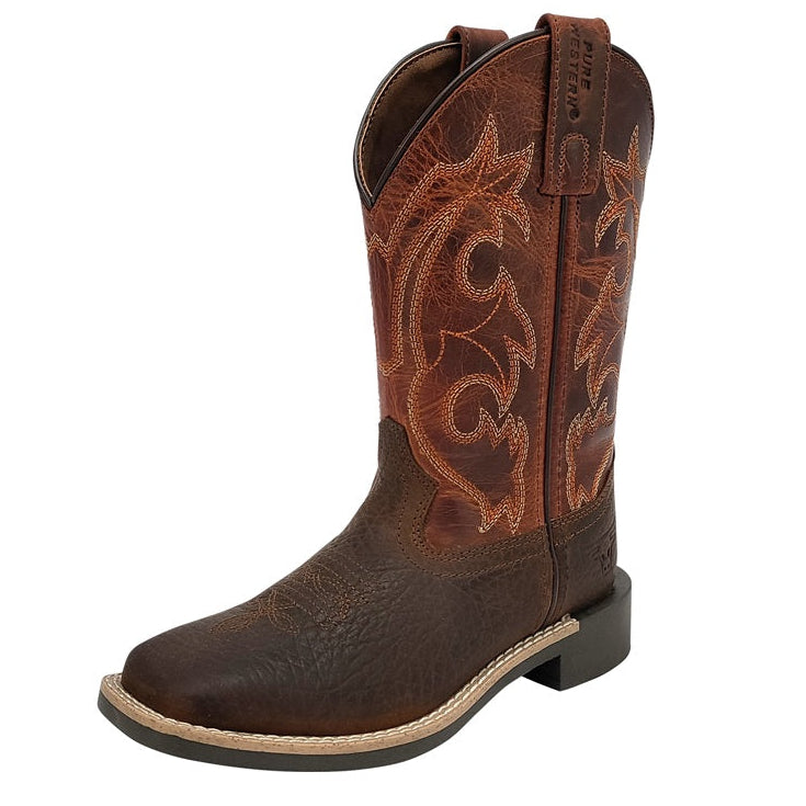Pure Western Childrens Boot | Barrett | Brown / Rust