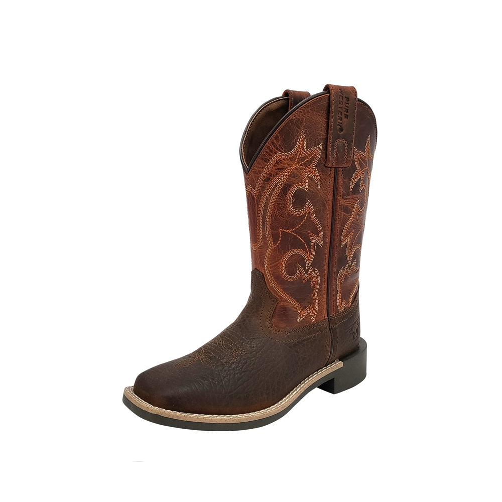 Pure Western Childrens Boot | Barrett | Brown / Rust