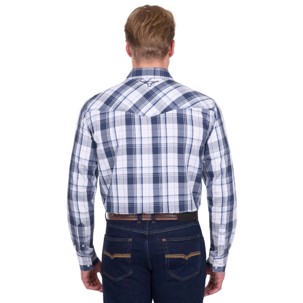 Pure Western Mens Shirts | Billy | Navy / White