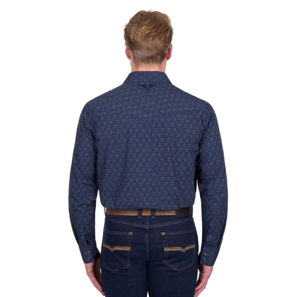 Pure Western Mens Shirts | Marc | Navy / Multi