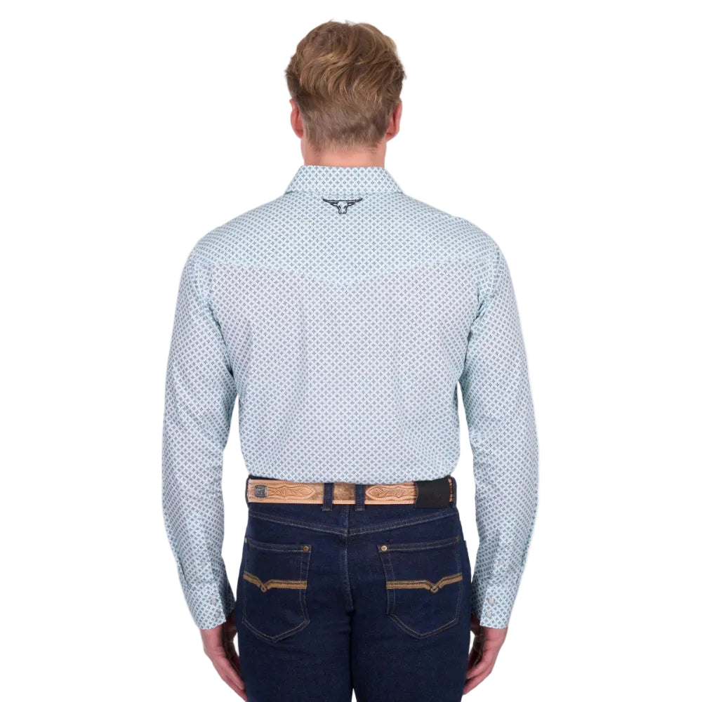 Pure Western Mens Shirts | Gerald | Green / Navy