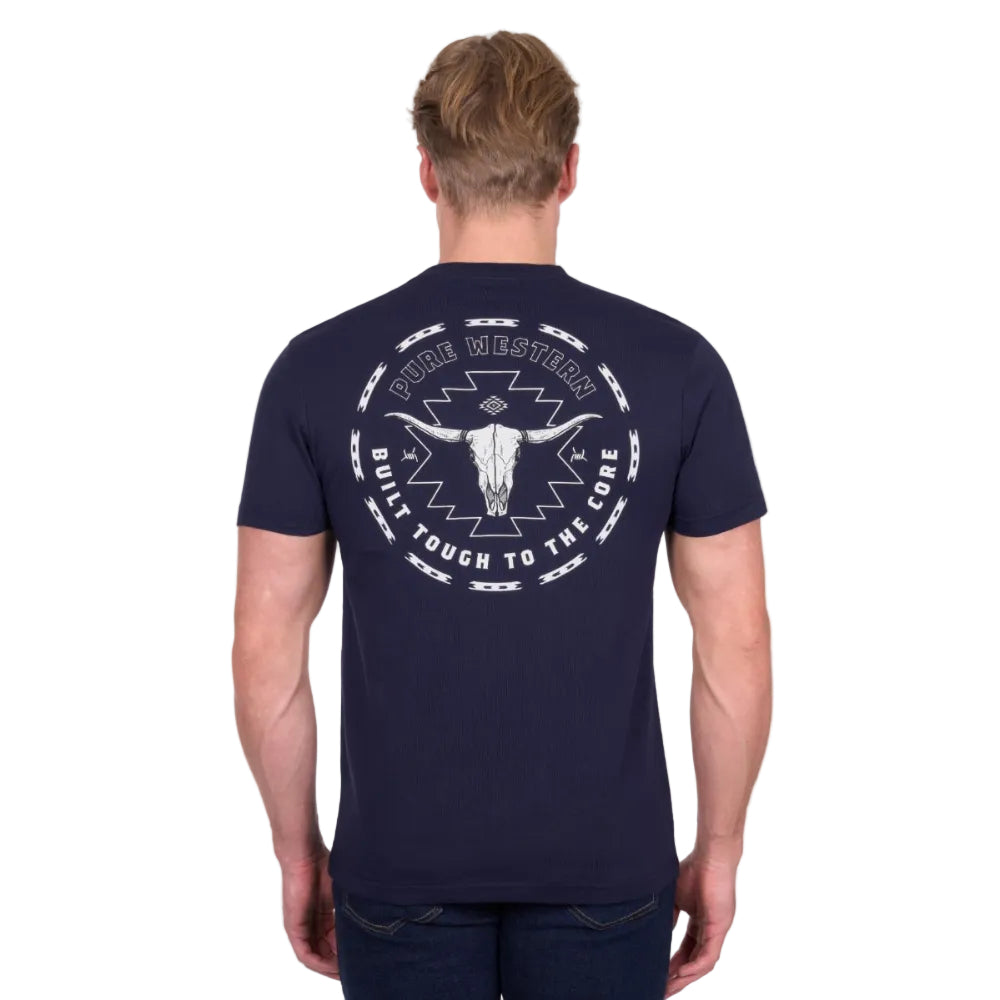 Pure Western Mens T-Shirts | Oscar | Navy