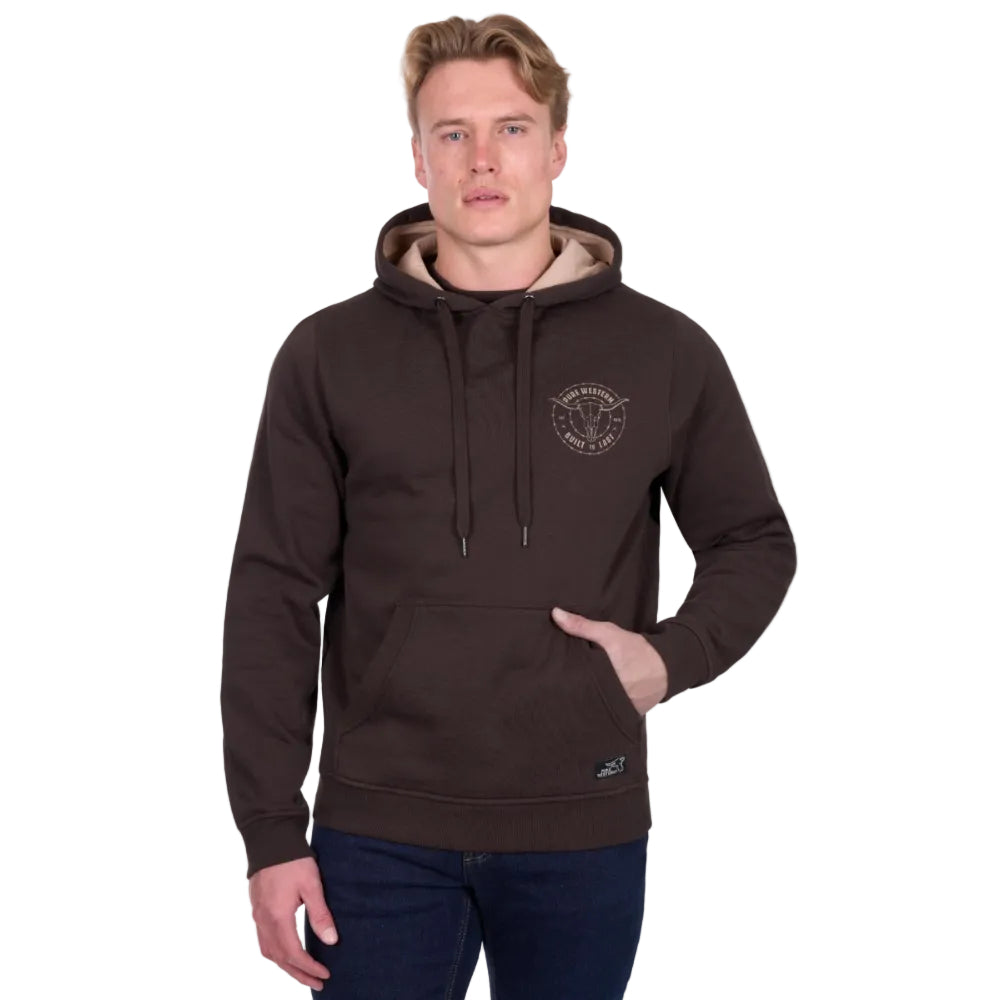 Pure Western Mens Hoodie | Walker | Chocolate