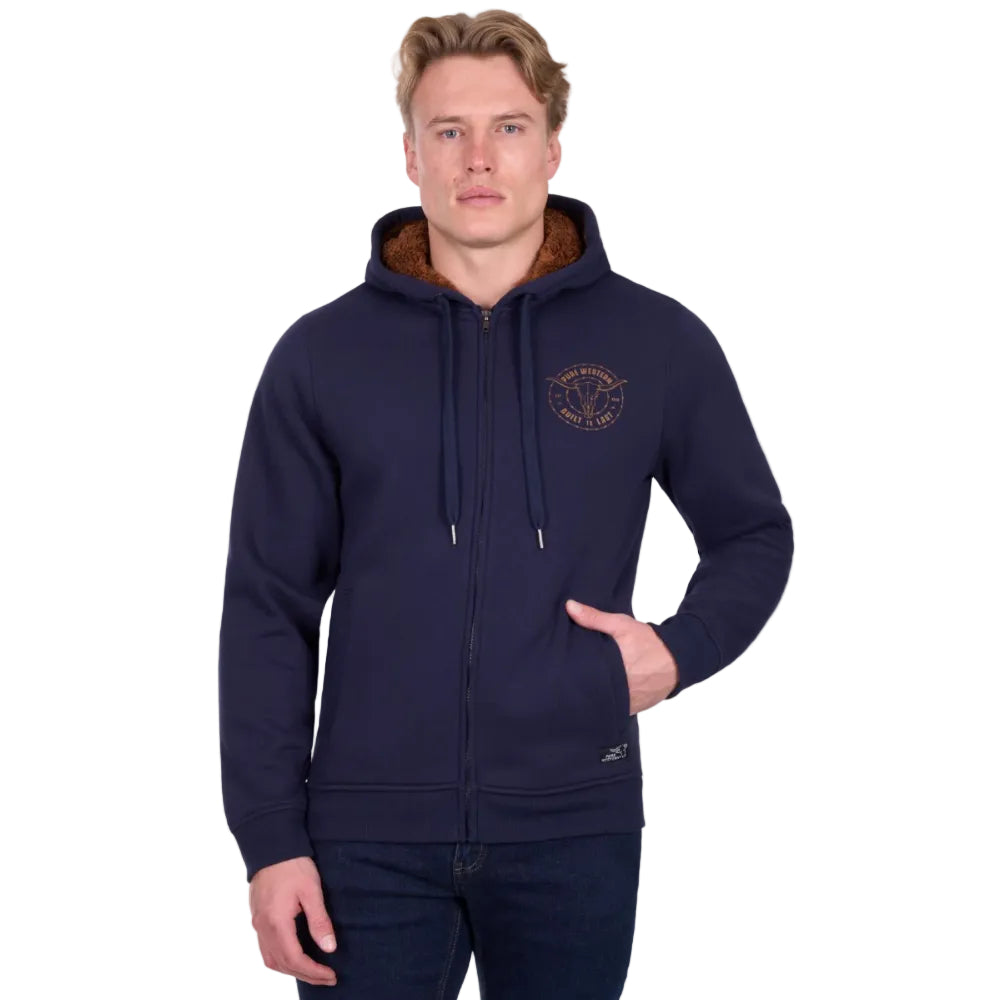 Pure Western Mens Hoodie | Walker Zip up | Navy