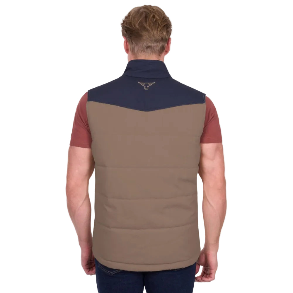Pure Western Mens Vest | Jamie Reversible | Stone / Navy