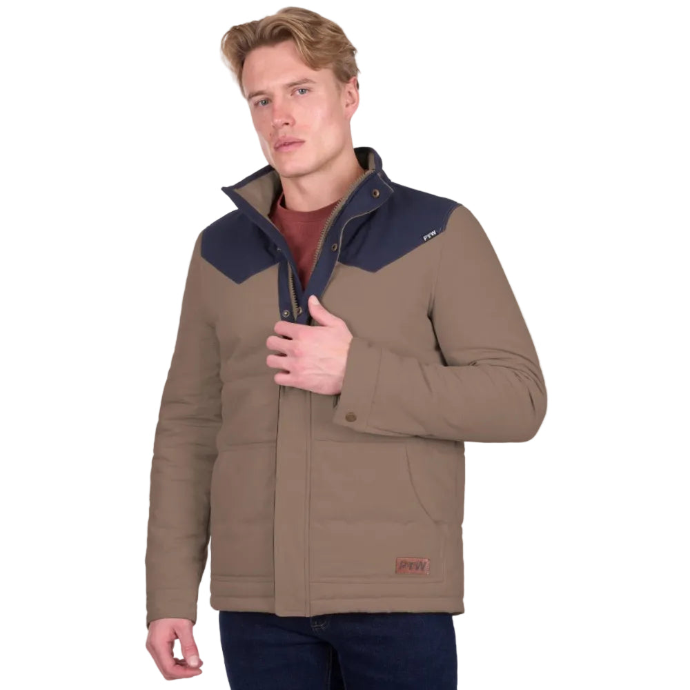 Pure Western Mens Jackets | Jamie | Stone / Navy