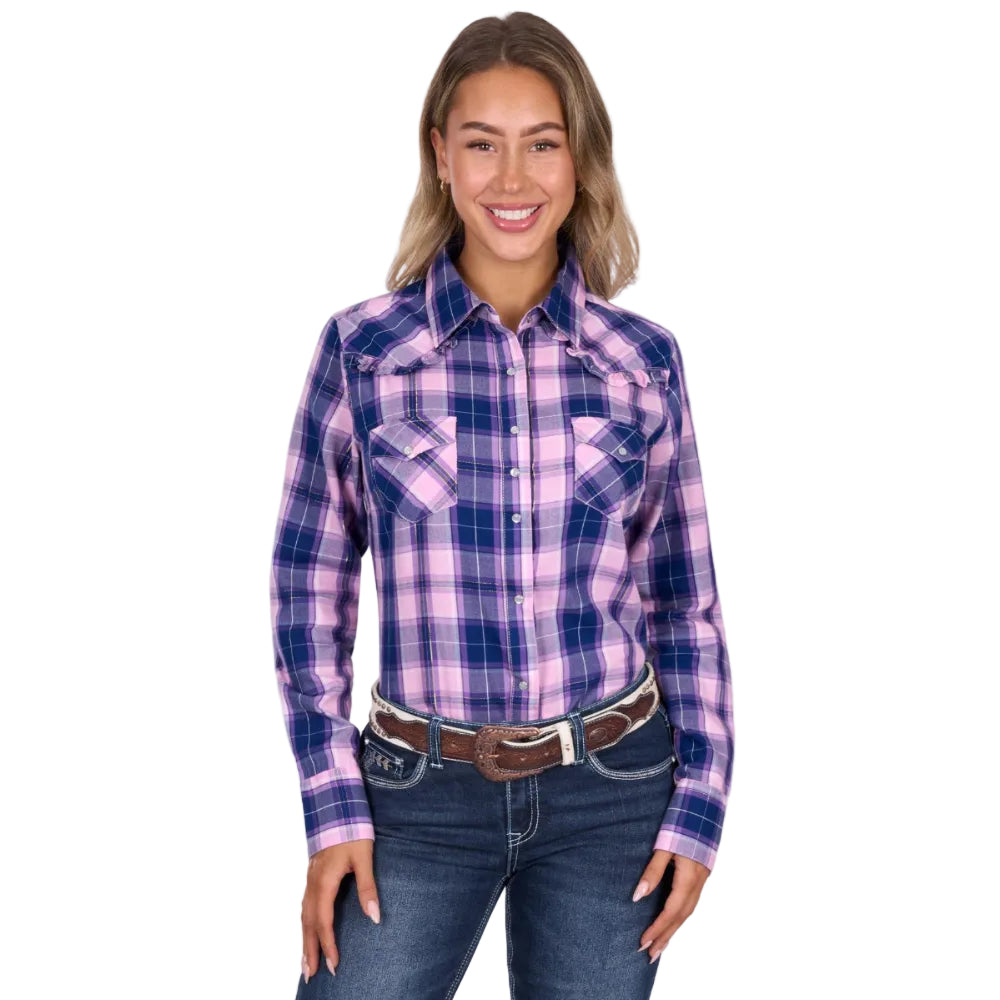 Pure Western Womens Shirt | Arleen | Pink / Navy
