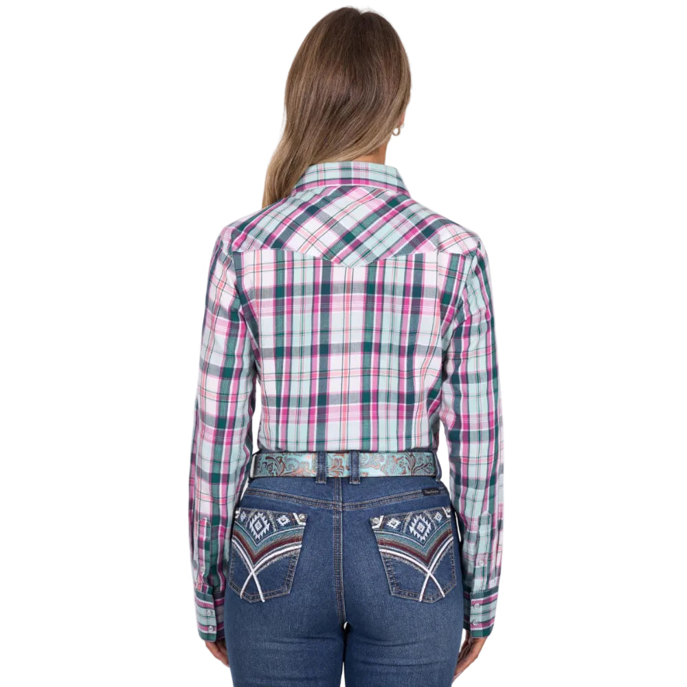 Pure Western Womens Shirt | Nicola | Pink / Turquoise