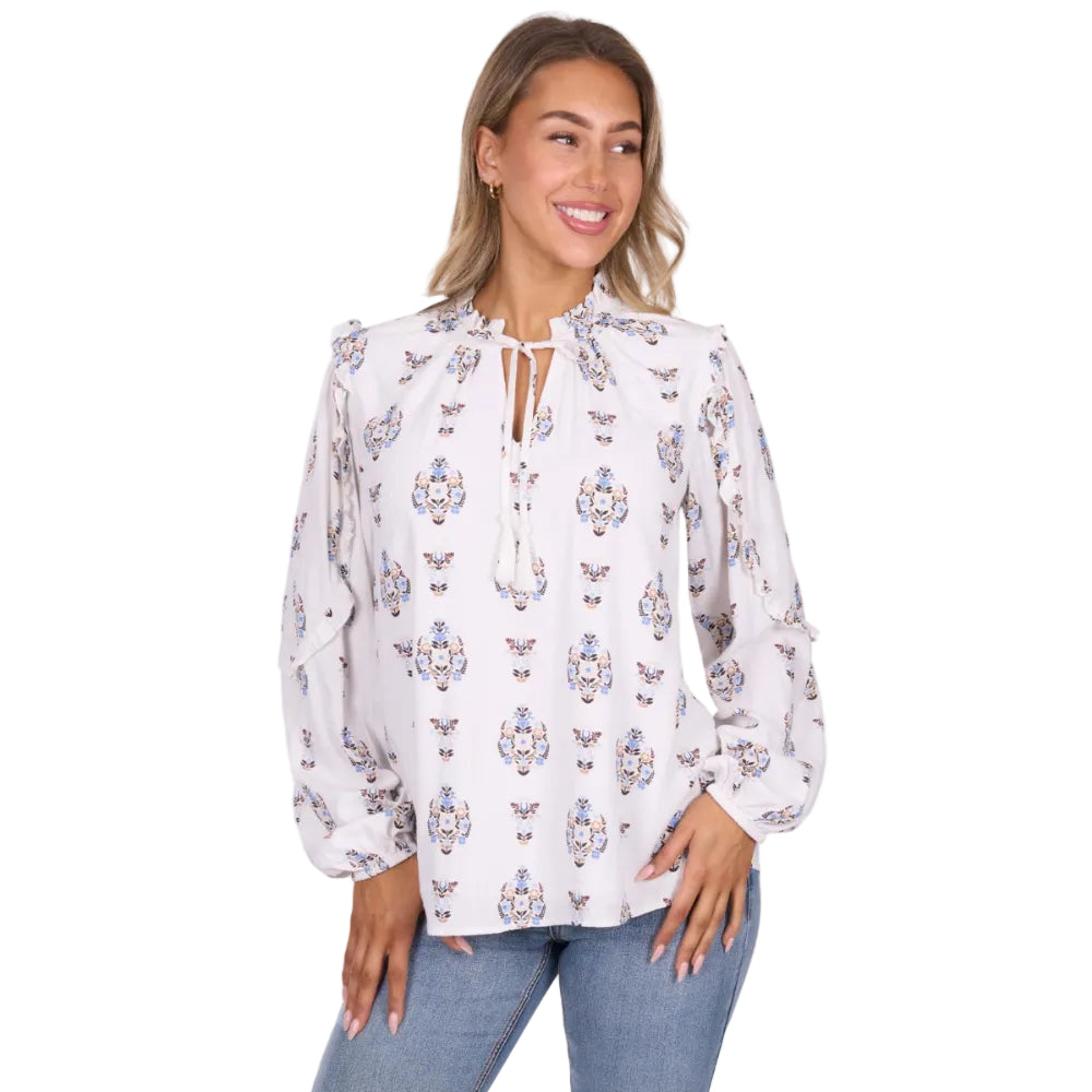 Pure Western Womens Blouse | Keeley | Ivory