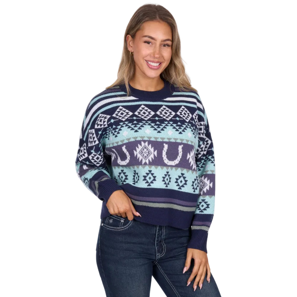 Pure Western Womens Jumper | Margo | Navy