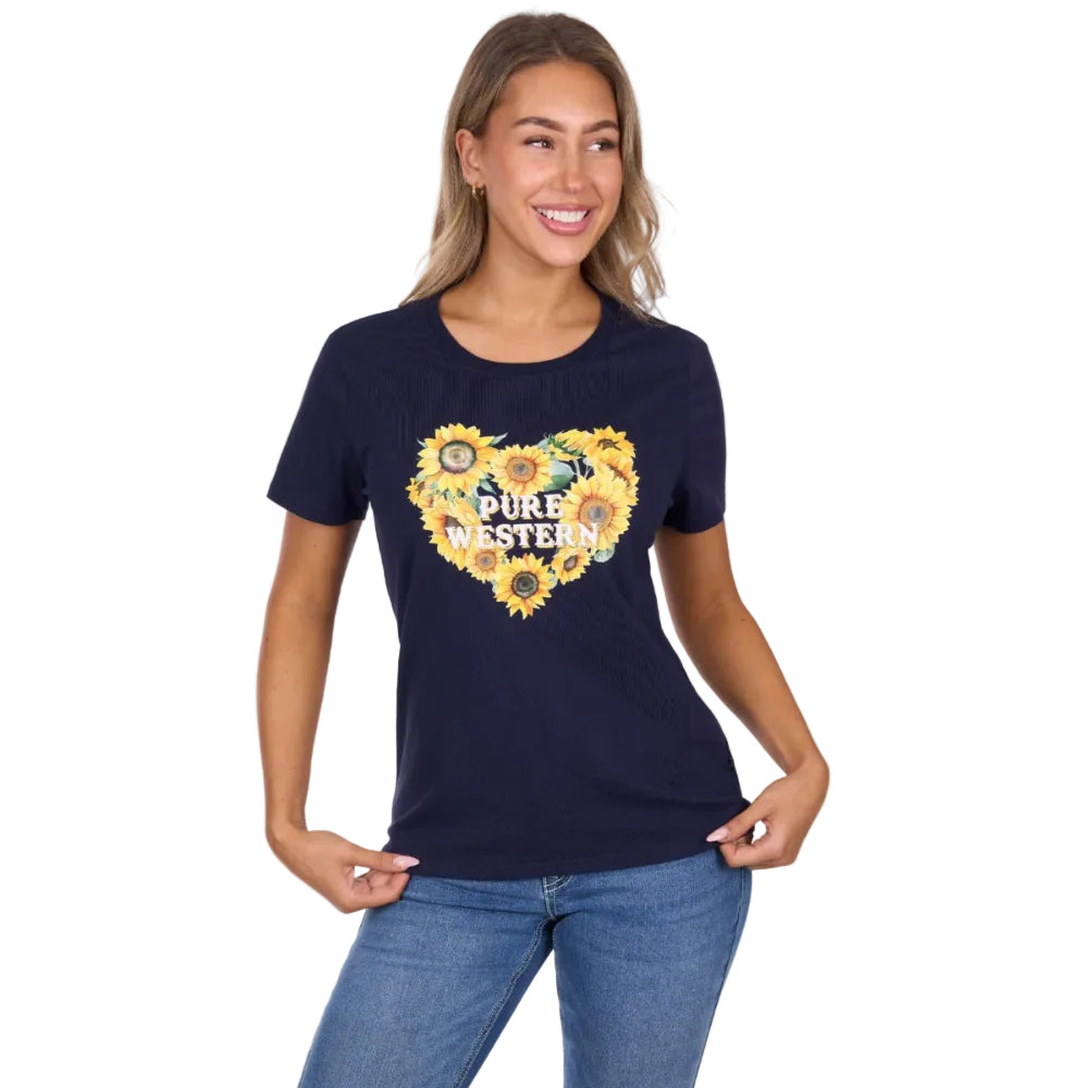 Pure Western Womens T-Shirt | Marissa | Navy