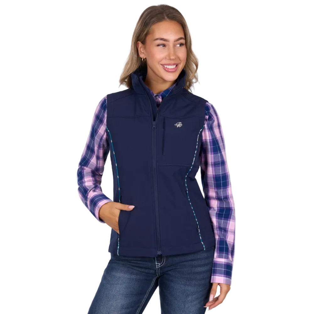 Pure Western Womens Vest | Corine Softshell | Navy