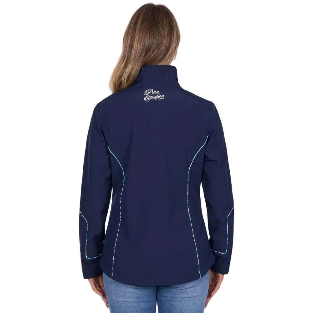 Pure Western Womens Jacket | Corine Softshell | Navy