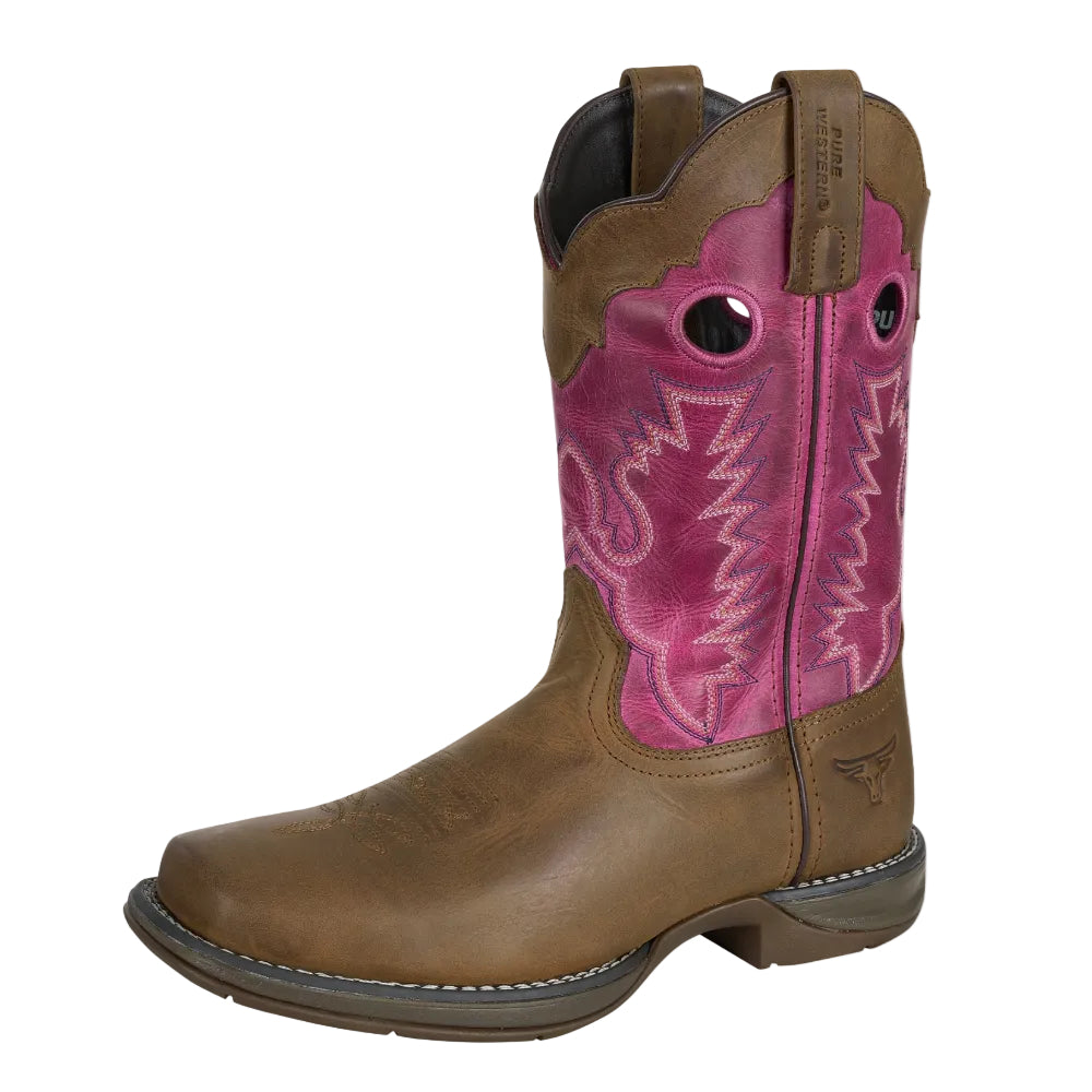 Pure Western Womens Boot | Lane | Walnut/Pink