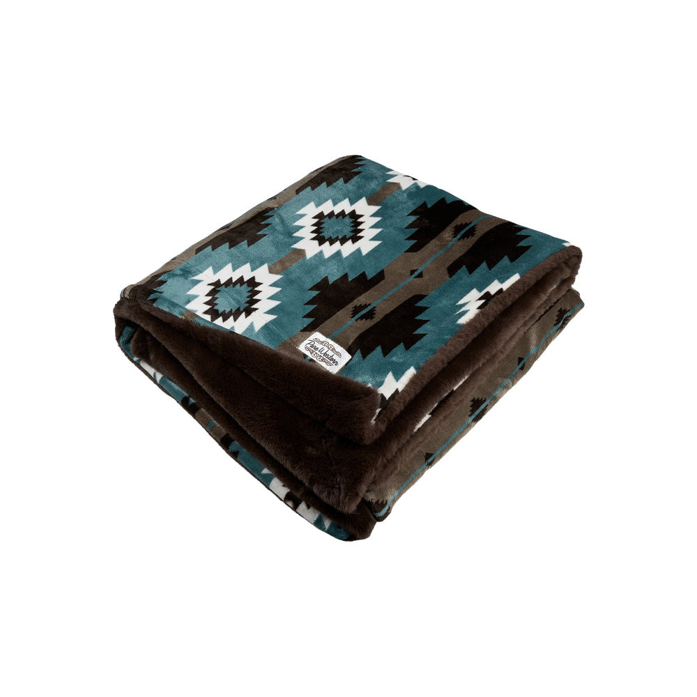 Pure Western Blanket | Samara | Teal / Chocolate