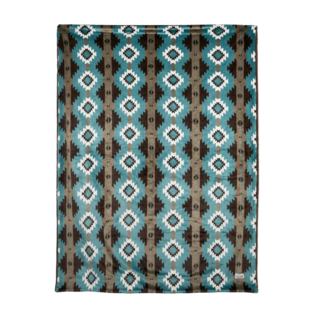 Pure Western Blanket | Samara | Teal / Chocolate