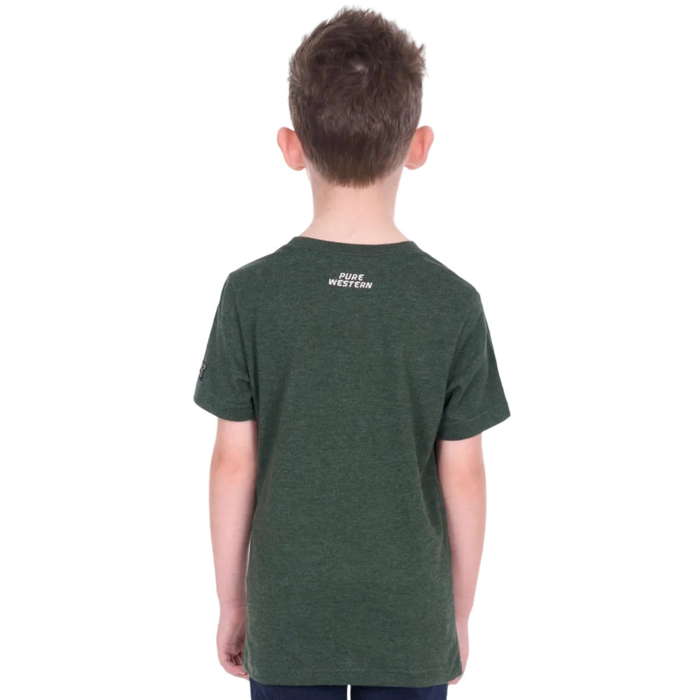 Pure Western Boys T-Shirt | Oscar | Green Marle