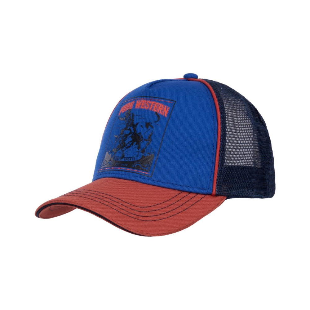 Pure Western Kids Trucker Cap | Rodeo | Denim / Rust