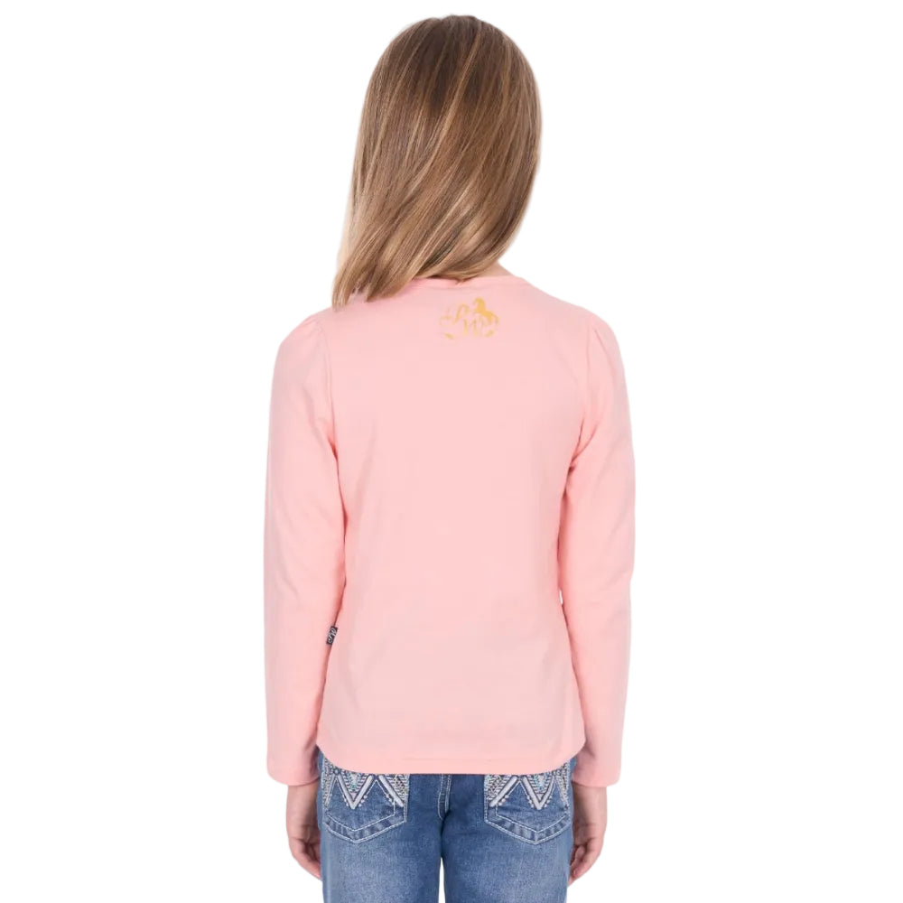 Pure Western Girls T-Shirt | Danica Long Sleeve | Peach