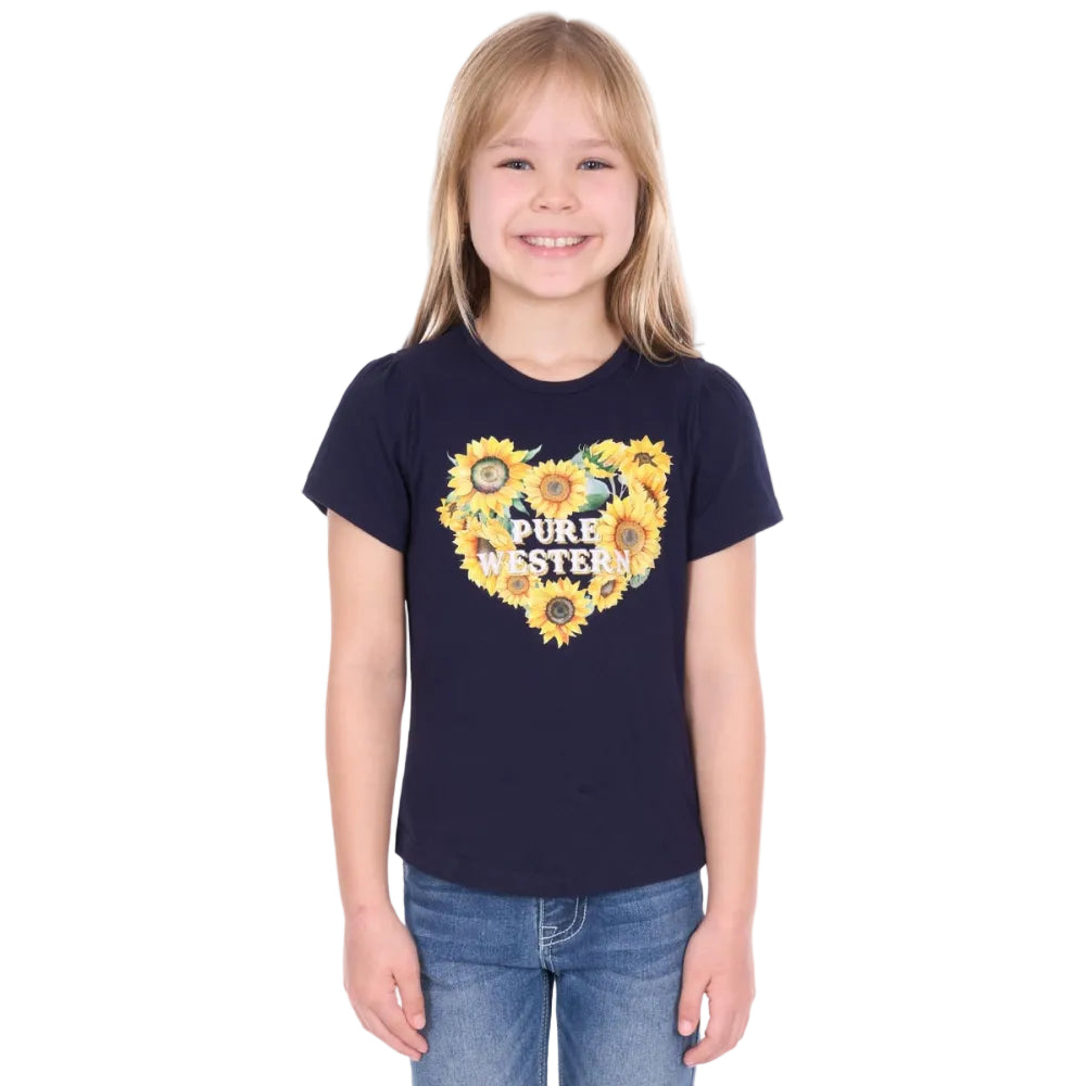Pure Western Girls T-Shirt | Marissa | Navy