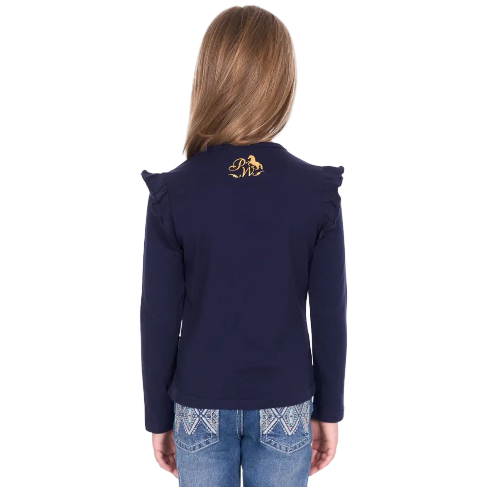 Pure Western Girls T-Shirt | Trinity Long Sleeve | Navy