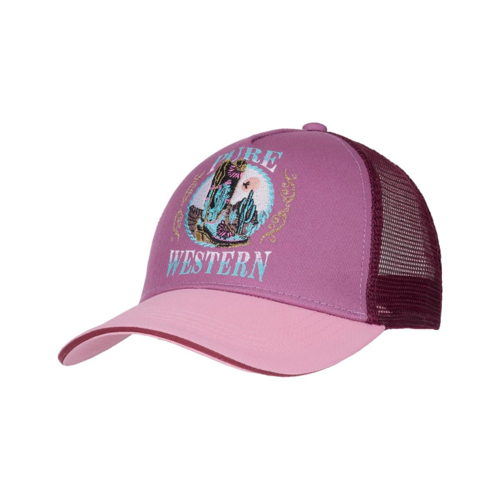 Pure Western Kids Trucker Cap | Trinity | Denim / Rust